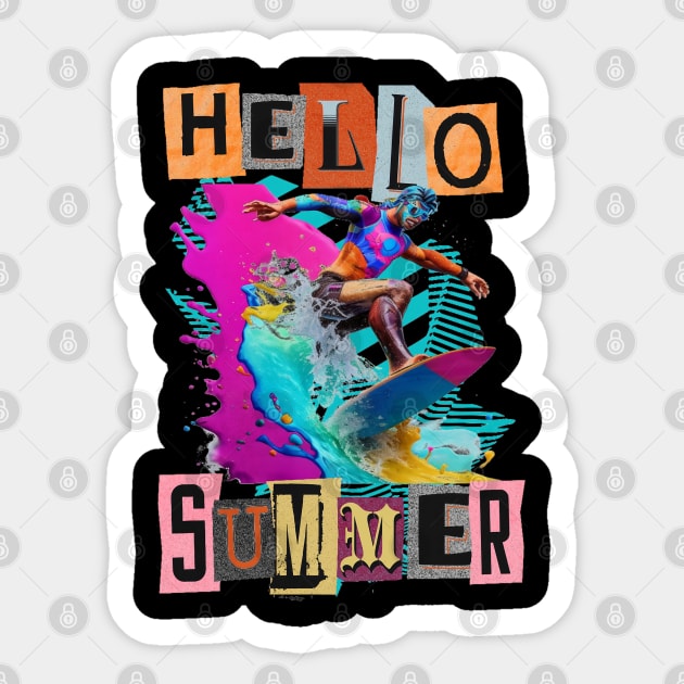 Surfing Therepy Hello Summer Surfing Sport Gift Sticker by Customo